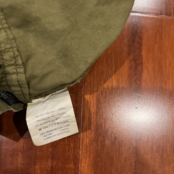 J.Crew Olive Green Dress Cargo Button Front Utility Long Sleeve Lyocell Size 0 - Picture 4 of 8